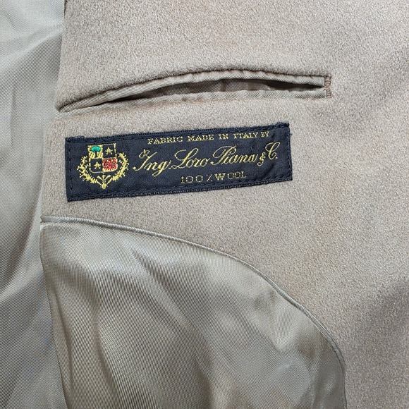 Vintage Ralph Lauren Men's Tan Wool Overcoat Loro Piana Fabric Made in Italy - Picture 3 of 7